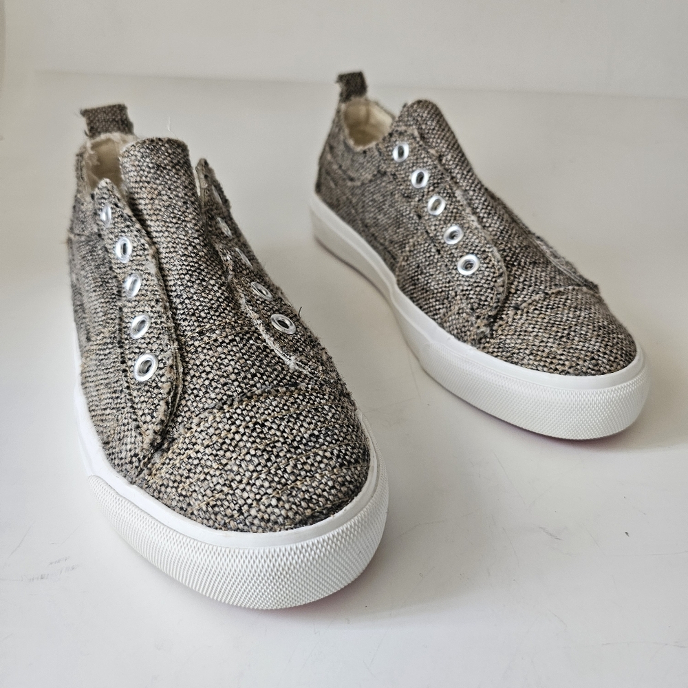Corkys Babalus Tweed Ladies Slipon Sneakers Brown Size 6